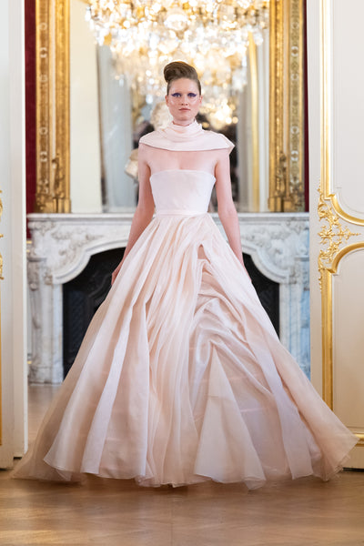Ethereal Strapless Gown in Soft Pink
